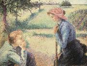 Camille Pissarro The Chat oil painting artist